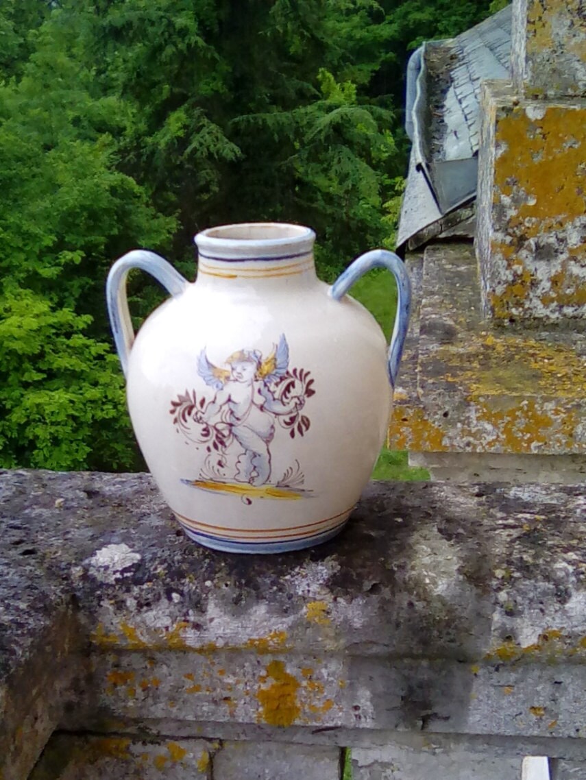 Vase en Terre Cuite Vintage, Urne ou Vin Pot d'huile d'olive