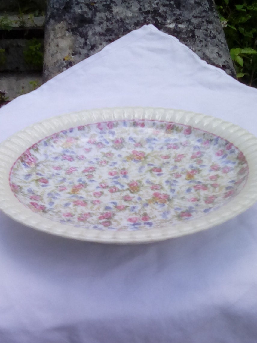 stand de Gâteau Chintz Limoges Vintage, Assiette Piédestal.