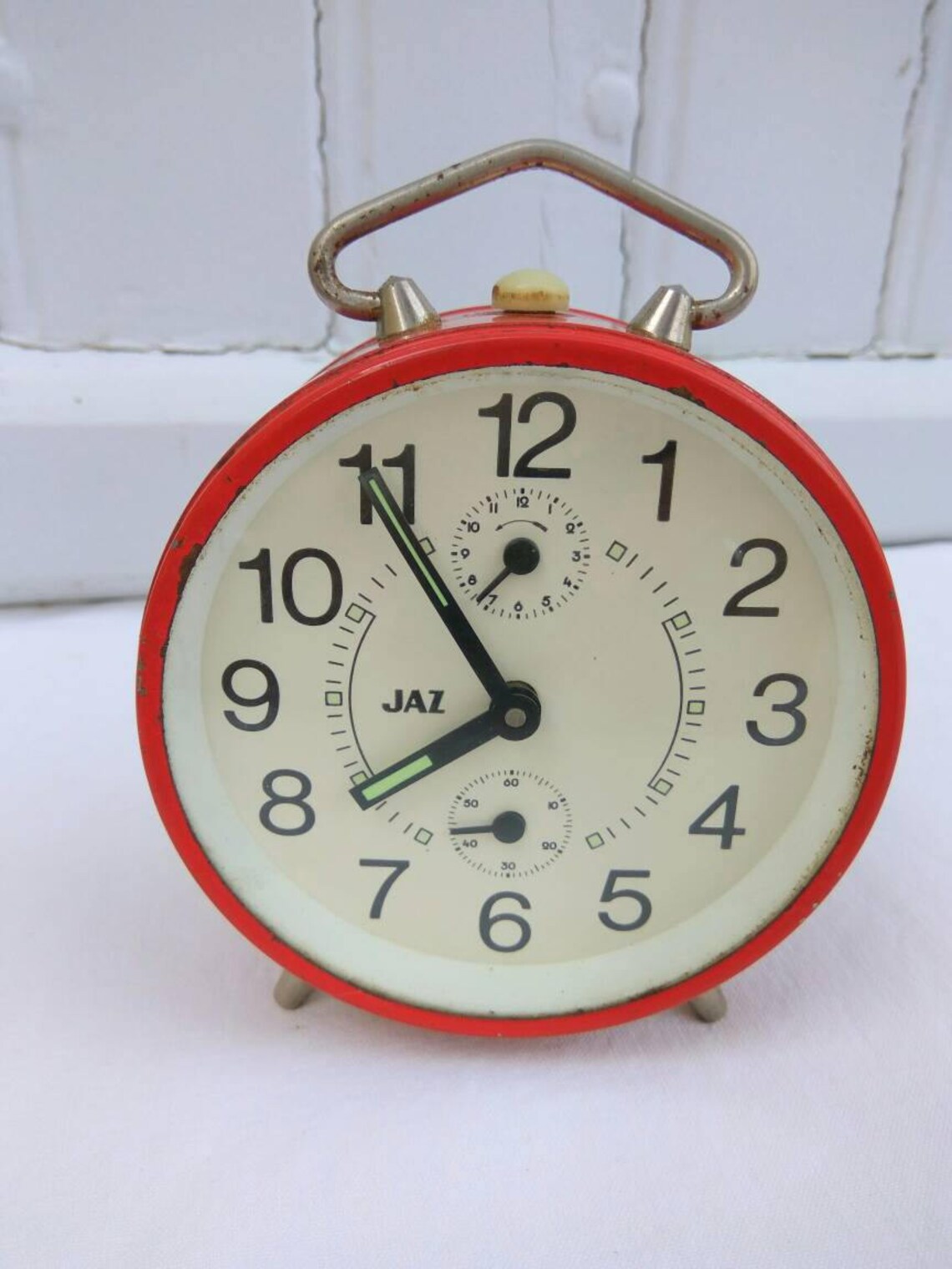 Vintage French Alarm Clock by Jaz. Red. Good Working Order. Etsy
