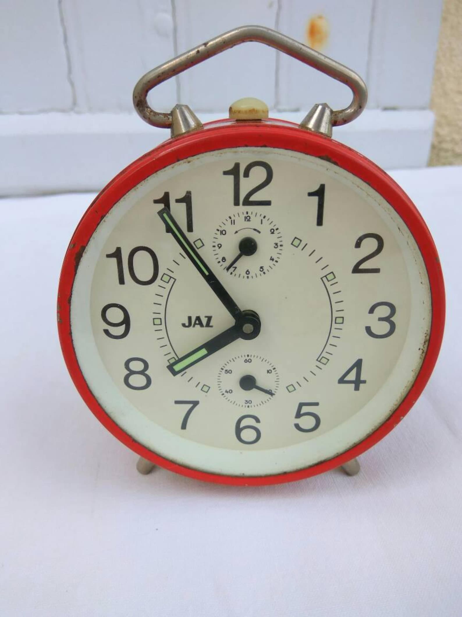 Vintage French Alarm Clock by Jaz. Red. Good Working Order. Etsy