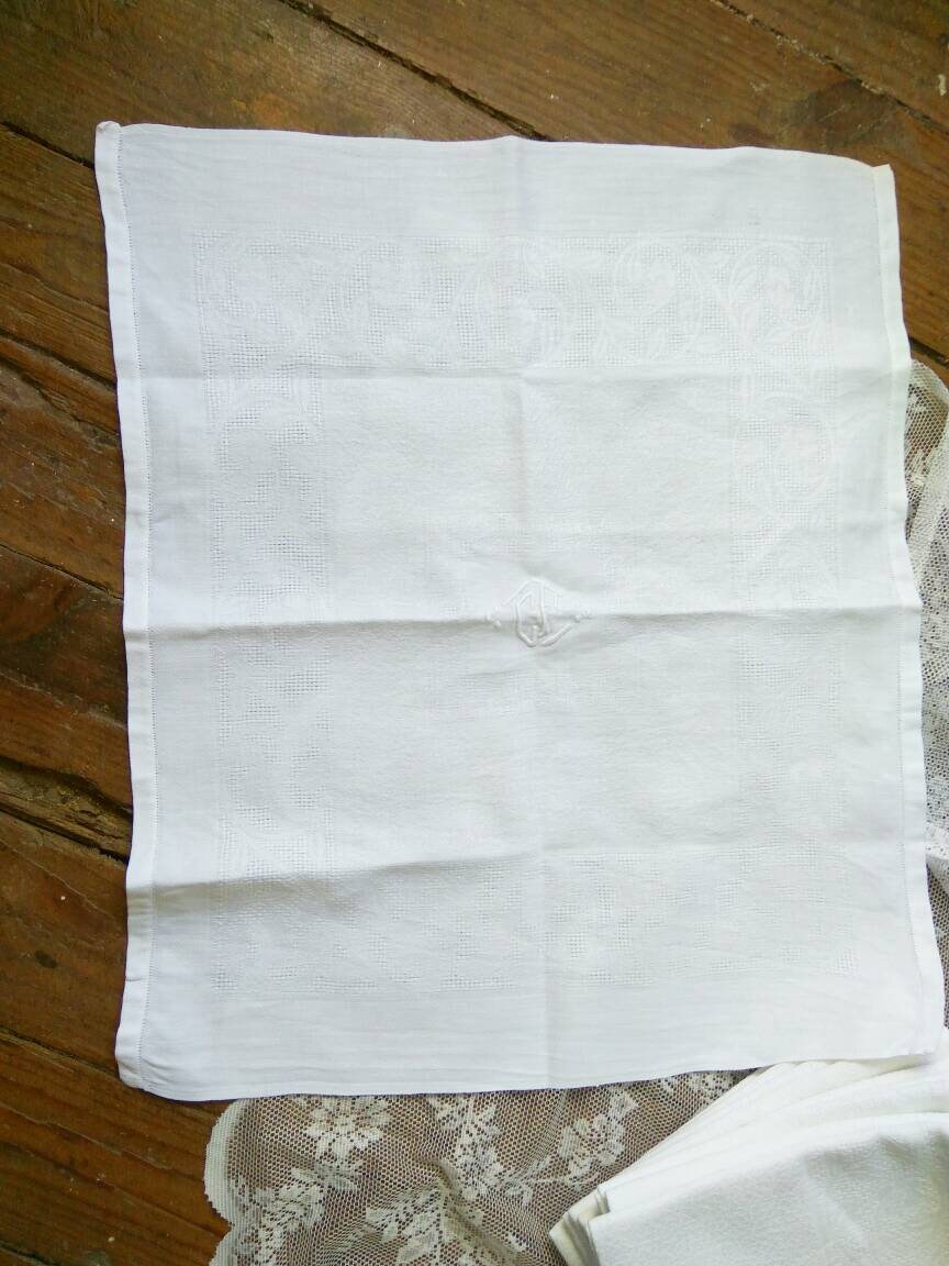 Vintage French table linen a dozen cotton napkins or | Etsy