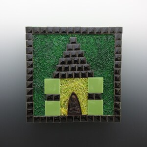 Beaded Mosaic Wall Hanging-Handmade Gift-Meditation Art-Grounding-Centering-Zen-One Of A Kind-Original Art-Intense Energy-Powerful-Unique