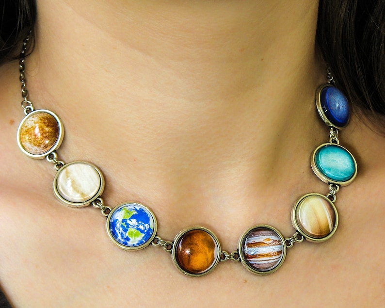 Necklace Solar System Necklace Space Universe Etsy