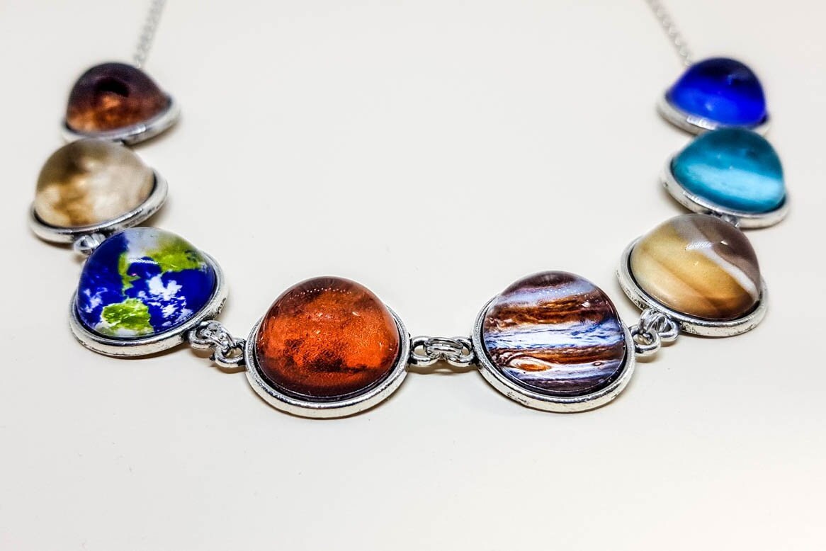 Necklace Solar System necklace Space Universe Etsy