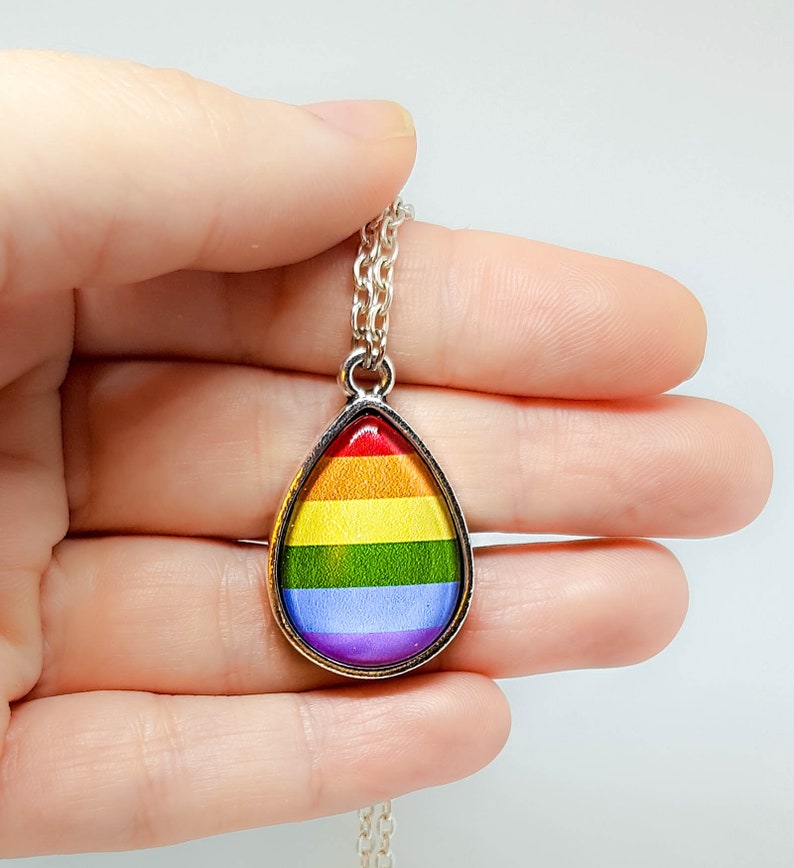 LGBT Pride Necklace Pendant Rainbow Jewelry Gay Pride Etsy
