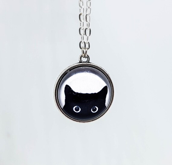 Collier De Chat Noir Collier De Petit Charme Pendentif Etsy Collier De Chat Noir Collier De Petit Charme Pendentif Etsy