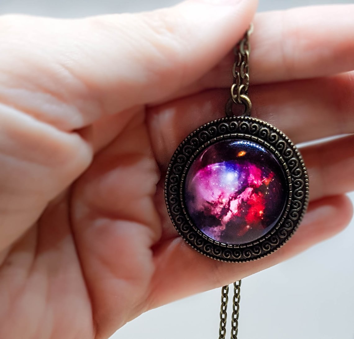 Nebula necklace Space pendant Universe jewelry Space Etsy