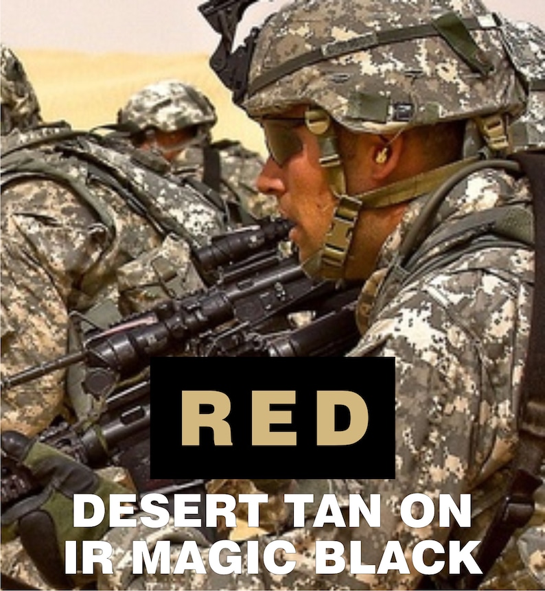 RED Tan on IR Magic Black solasX Patch 2X1 With VELCRO\u00ae Brand Fastener