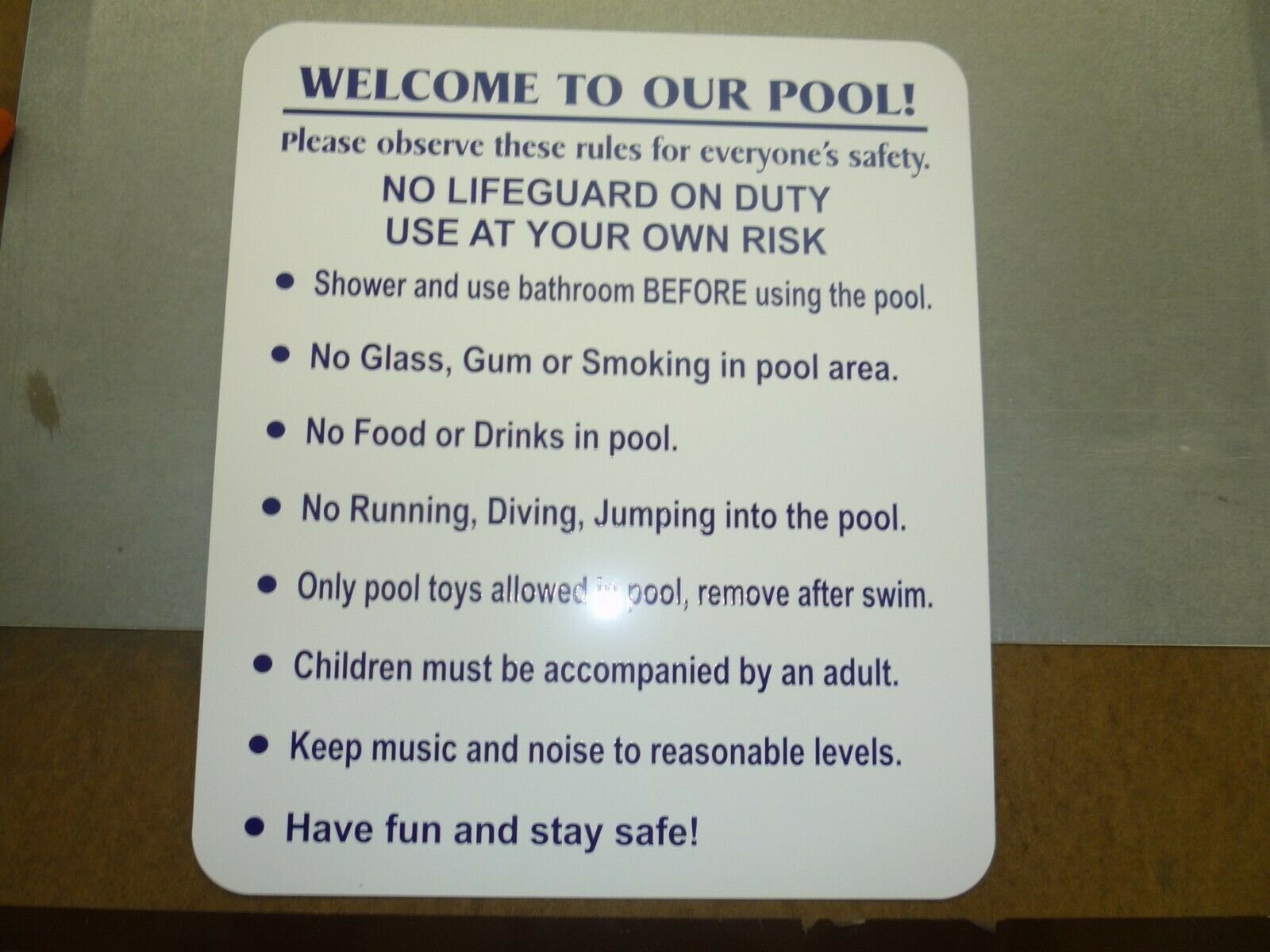 Swimming Pool Rules Sign 13 X 15 Permanent Outdoor, Aluminum Sign Etsy