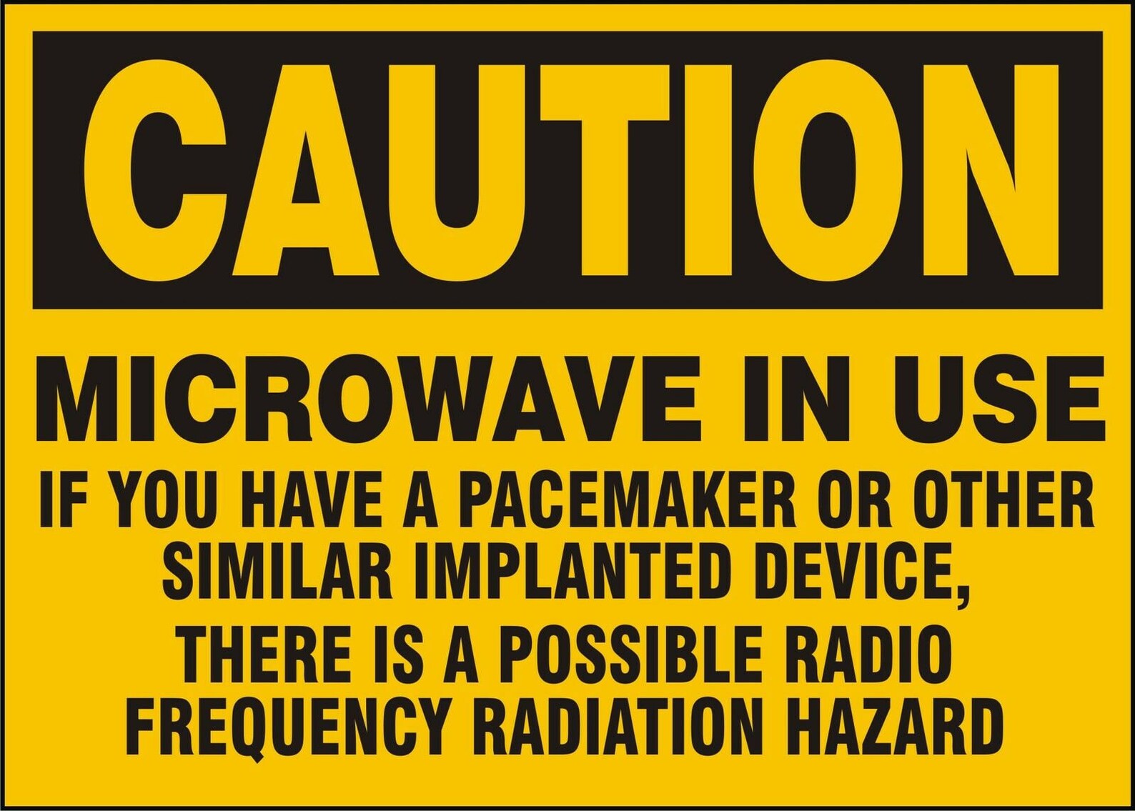 Caution Microwave in Use Pacemaker Aluminum Sign Screen Etsy