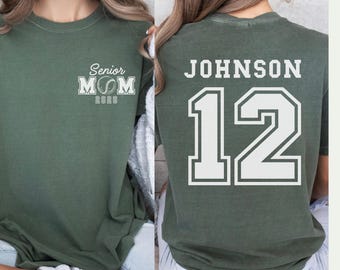 Comfort Colors® Custom Baseball Mom Shirt, Class Of 2027 Senior Night Tee, Personalized Number Spirit Wear, Graduation Gift, Game Day Season