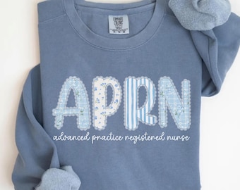 Advanced Practice Registered Nurse APRN Sweatshirt, Preppy Registered Nurse Practitioner Tee grad gift, Healthcare worker appreciation gift