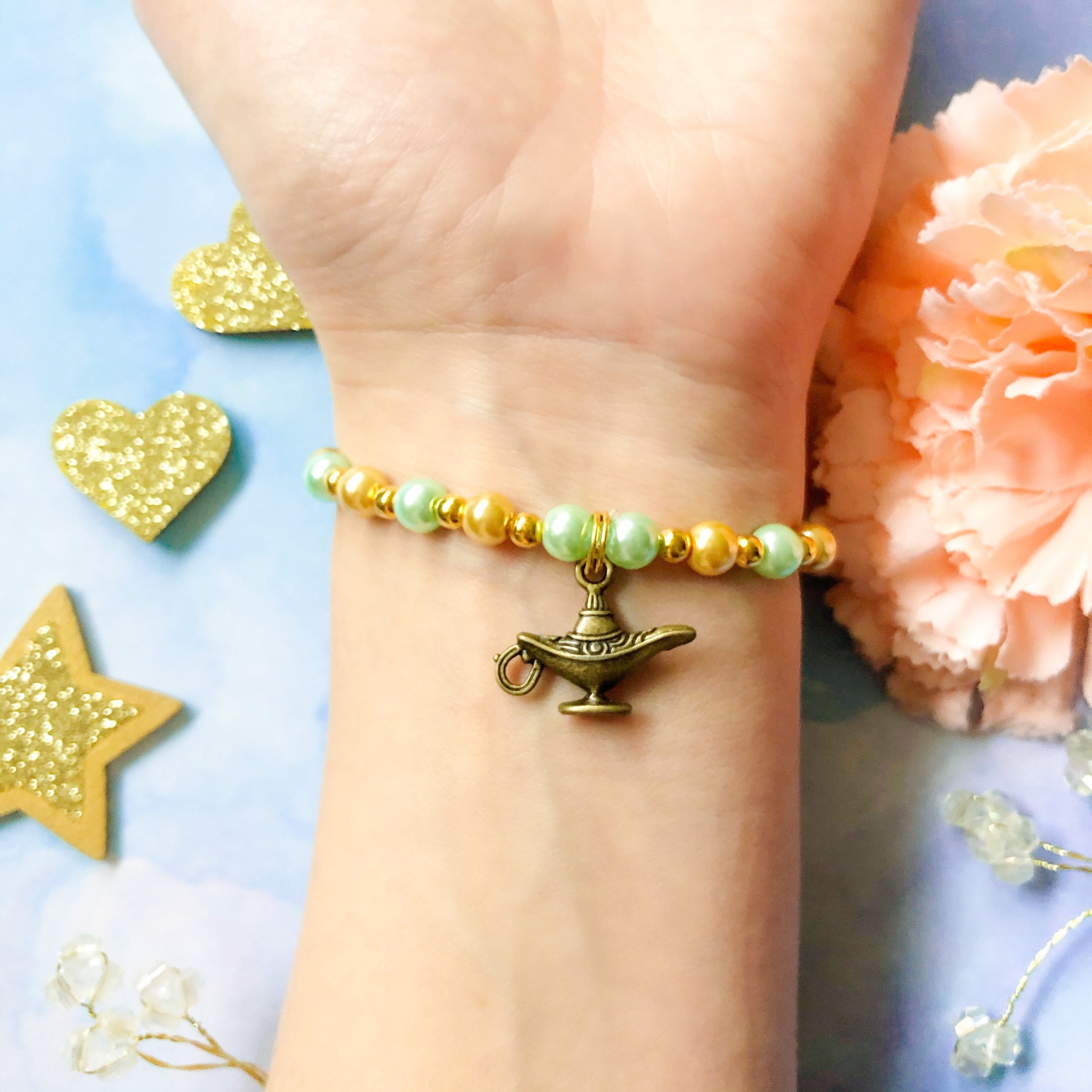 Jasmine Inspired Aladdin Bracelet Disney Princess Pearl Etsy