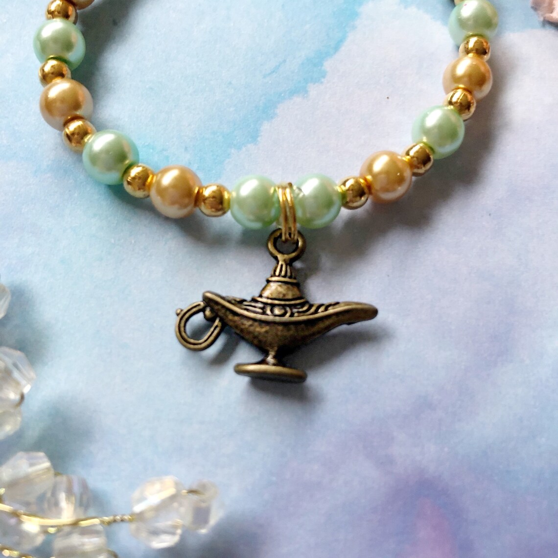 Jasmine Inspired Aladdin Bracelet Disney Princess Pearl Etsy