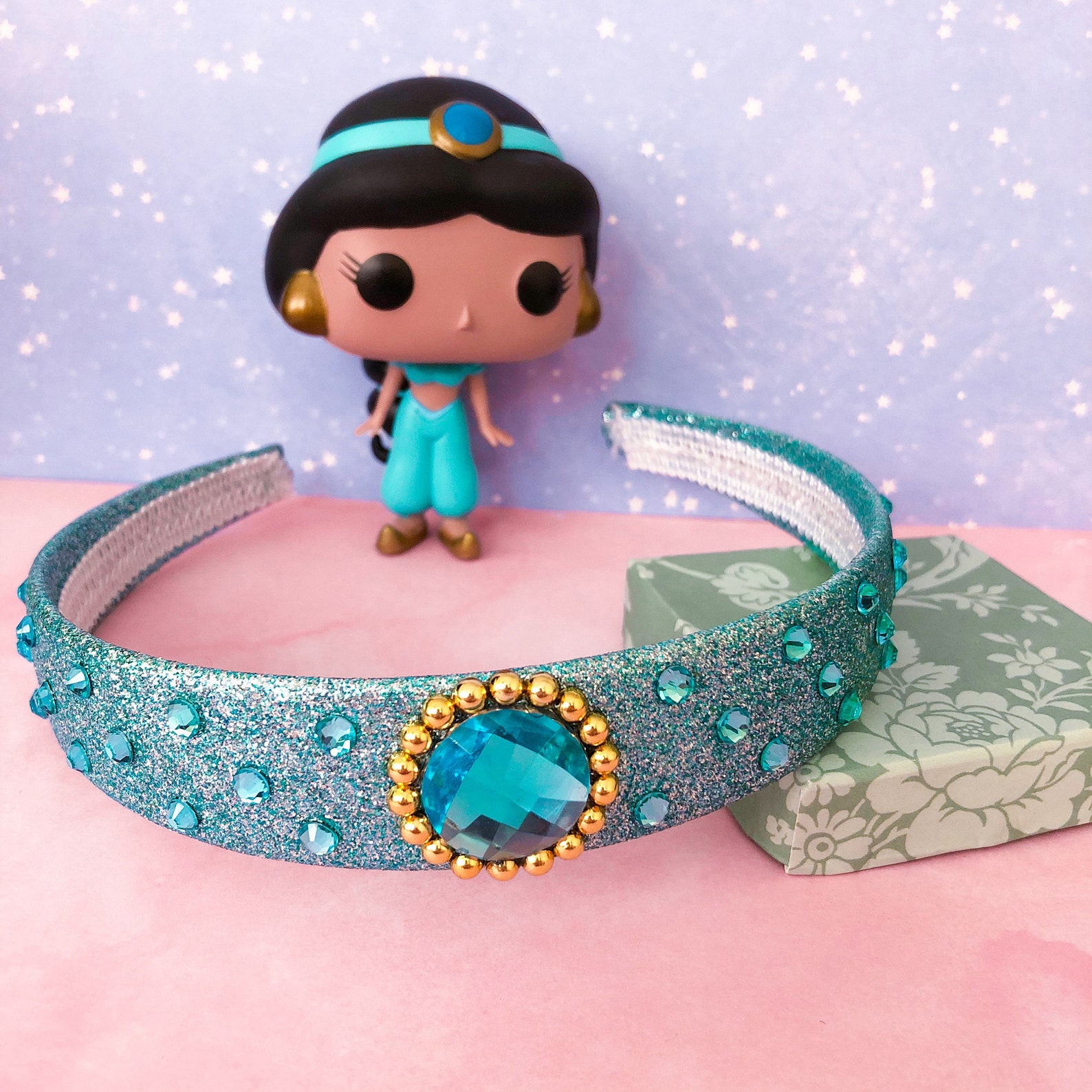 Princess Jasmine Headband Disney Aladdin Inspired Jewelled Etsy