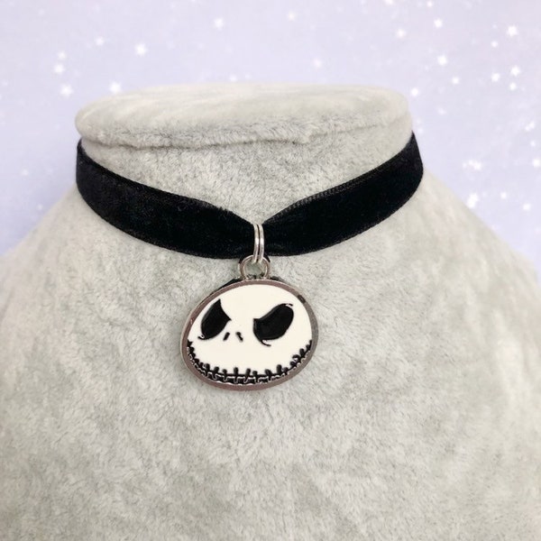 Jack Skellington Nightmare Before Christmas Disney Black Velvet Choker Necklace Disneybound