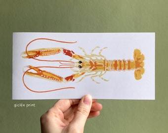 Langoustine linocut greetings card