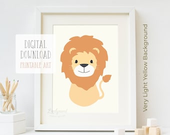 Lion Nursery Wall Art, Animal Nursery Art, Baby Boy Nursery Wall Art, Nursery Animal Art, Printable Nursery Decor,Instant Download Baby Gift