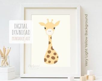 Giraffe Nursery Art, Safari Nursery Decor,  Safari Baby Shower, Kids Wall Art, Digital Download Nursery Wall Art, Baby Animal Printable Art