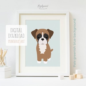Boxer Puppy Print: Dog Nursery Art (Digital Download)