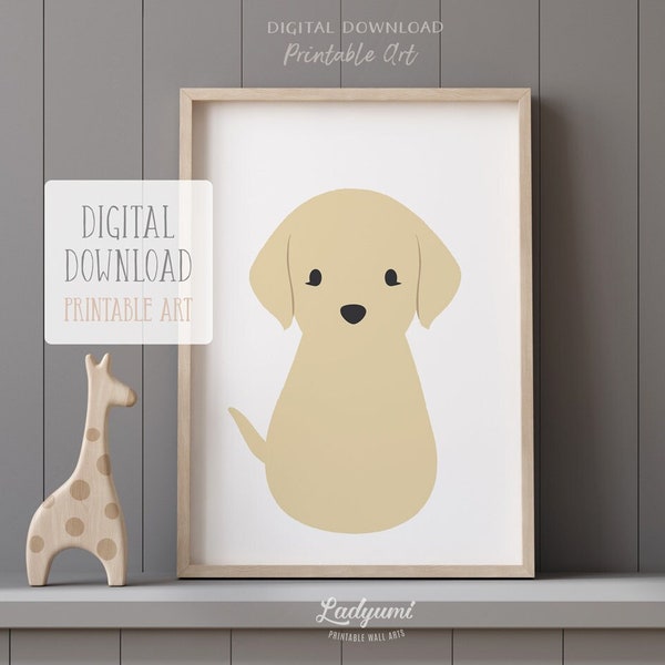 Labrador Nursery Wall Art, Dog Lover Gift, Baby Gift Nursery Art, Nursery Printable Wall Art, Minimalist Nursery Print, Puppy Print