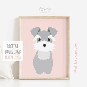 Dog Nursery Prints, Baby Girl Gift, Nursery Art, Pink Nursery Decor, Puppy Prints Set of 6, Girls Room Decor, Printable Digital Download Art image 7