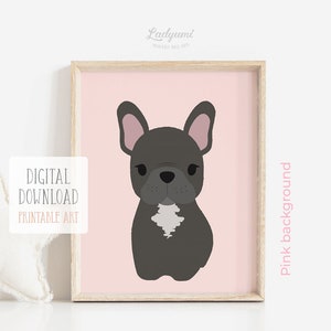 Dog Nursery Prints, Baby Girl Gift, Nursery Art, Pink Nursery Decor, Puppy Prints Set of 6, Girls Room Decor, Printable Digital Download Art image 8