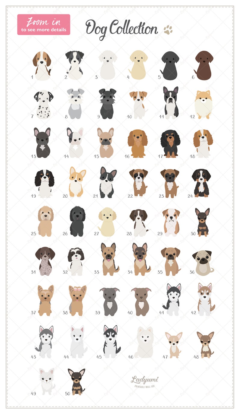 Dog Art for Nursery, Custom Name Print, Mom and Baby Gift, Personalized Dog Print, Dog Nursery, Kids Printable Wall Art, Digital Download image 2