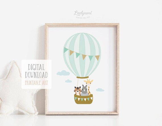 hot air balloon nursery prints