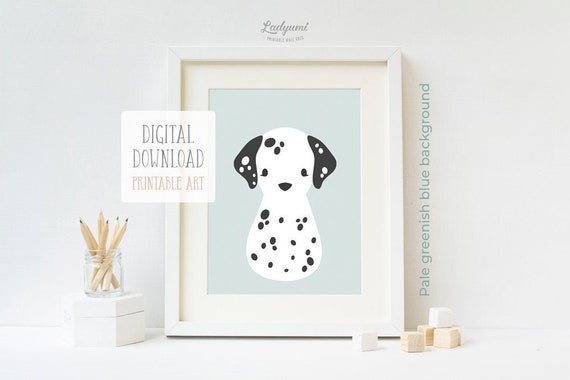 Dog Nursery Art Baby Gift Dog Lover Gift Dalmatian Kids Etsy