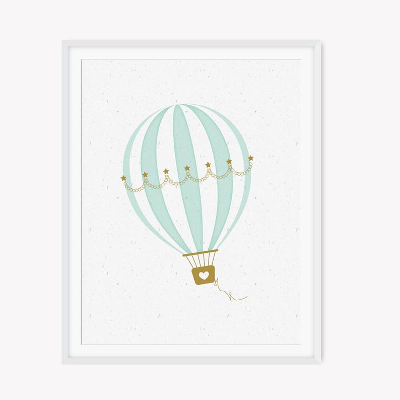 Hot Air Balloon Nursery Wall Art Printable Wall Art Baby Etsy