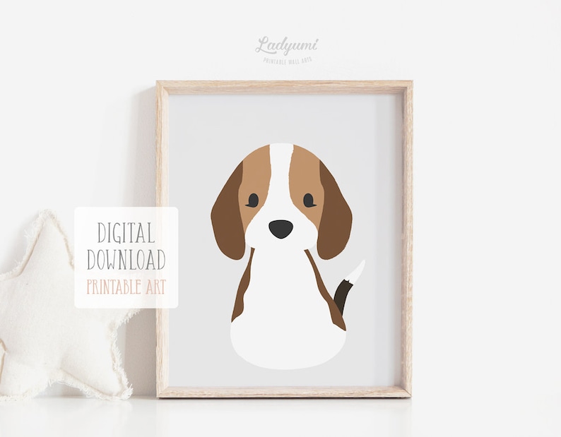 Dog Wall Art Print PRINTABLE Nursery Decor Dog Nursery Art Etsy