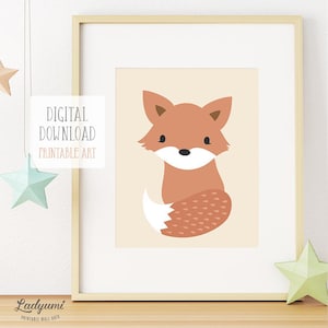 Fox Print, Woodland Nursery Print, Nursery Wall Art, Animal Nursery ...