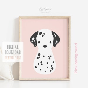 Dog Nursery Prints, Baby Girl Gift, Nursery Art, Pink Nursery Decor, Puppy Prints Set of 6, Girls Room Decor, Printable Digital Download Art image 5