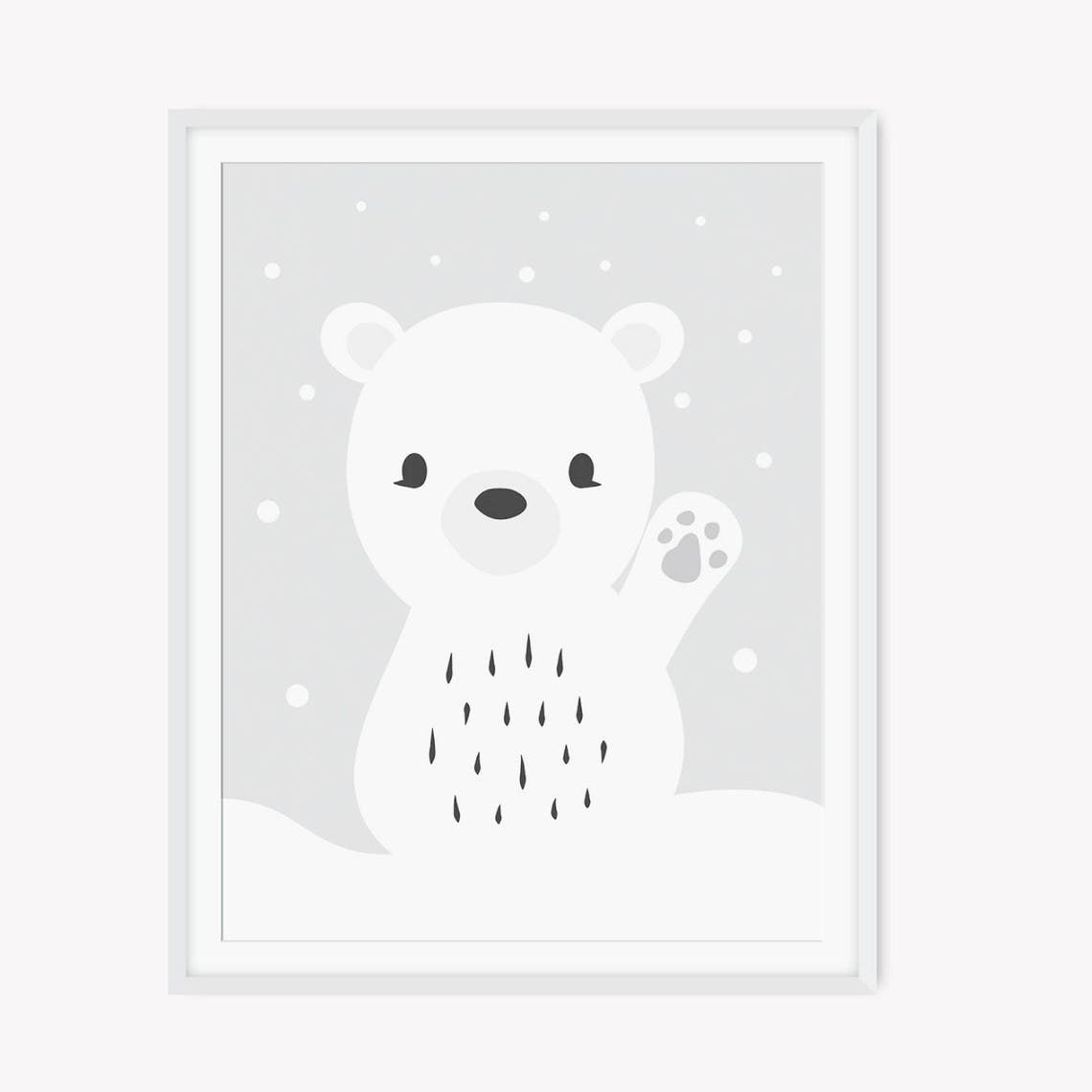Polar Bear Wall Art Bear Nursery Art Digital Download Art Etsy