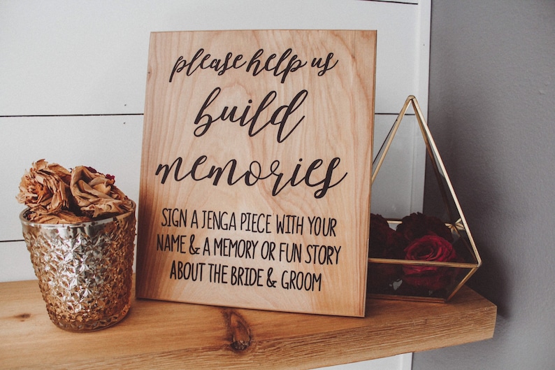 Jenga Guest Book Sign Rustic Wedding Signs Wooden Wedding