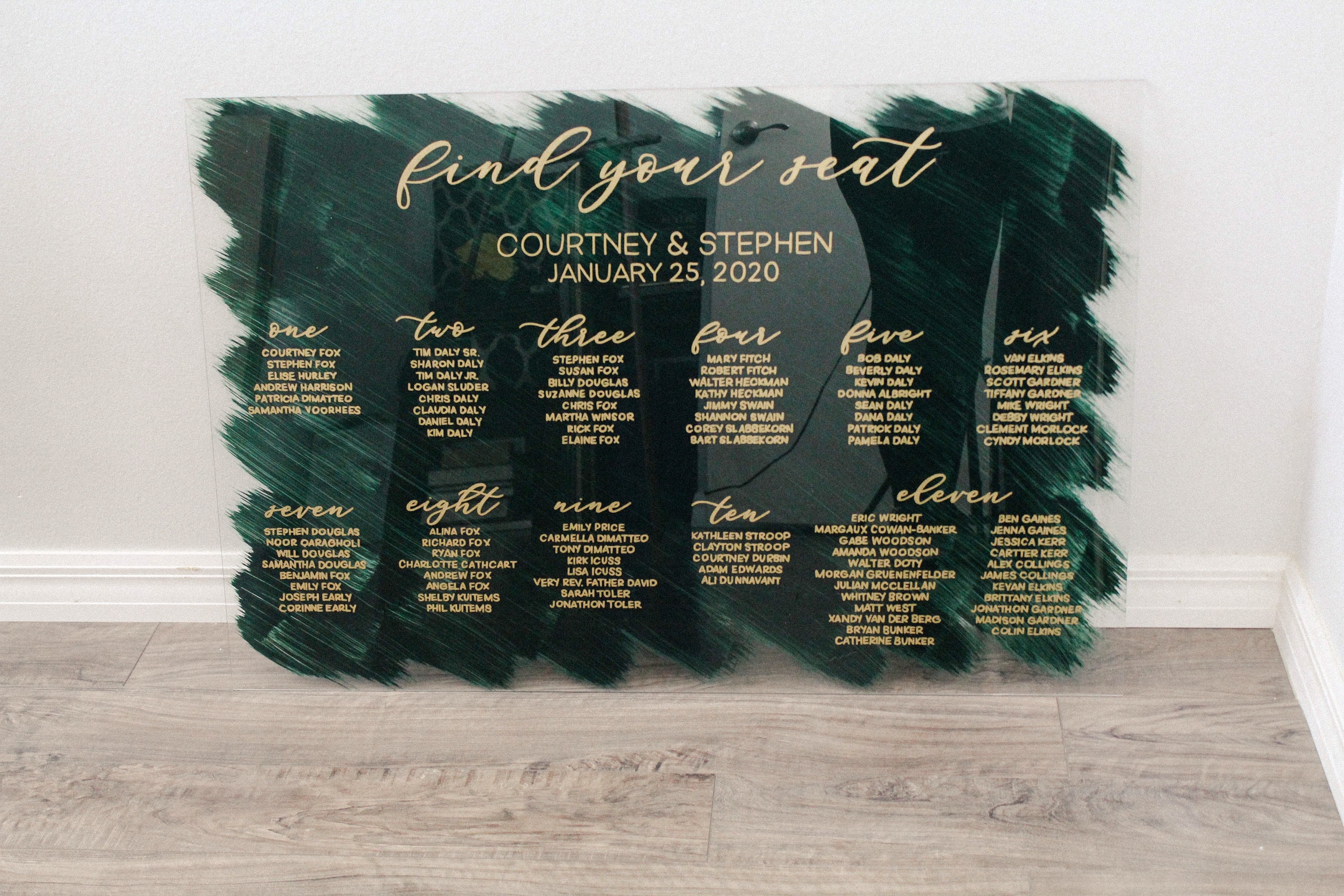 Acrylic Seating Chart Wedding Escort 