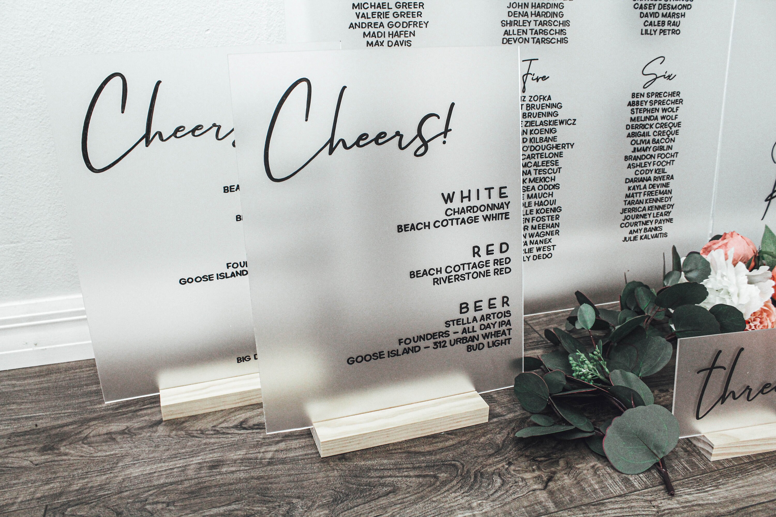 Frosted Acrylic Bar Menu Sign Wedding Bar Menu Bar Menu - Etsy