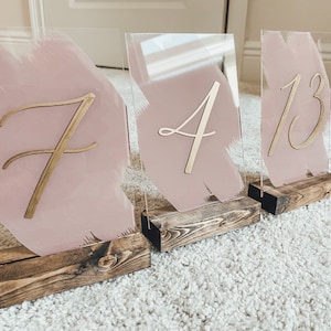 Gold Table Numbers | Table Numbers | Acrylic Table Numbers | Table Number Wedding | Gold Wedding Decor | Gold Calligraphy
