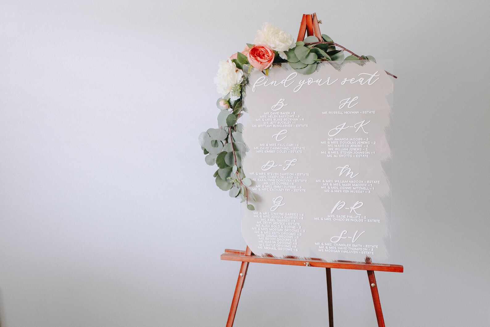 Seating Chart Sign Seating Plan Acrylic Seating Chart Etsy