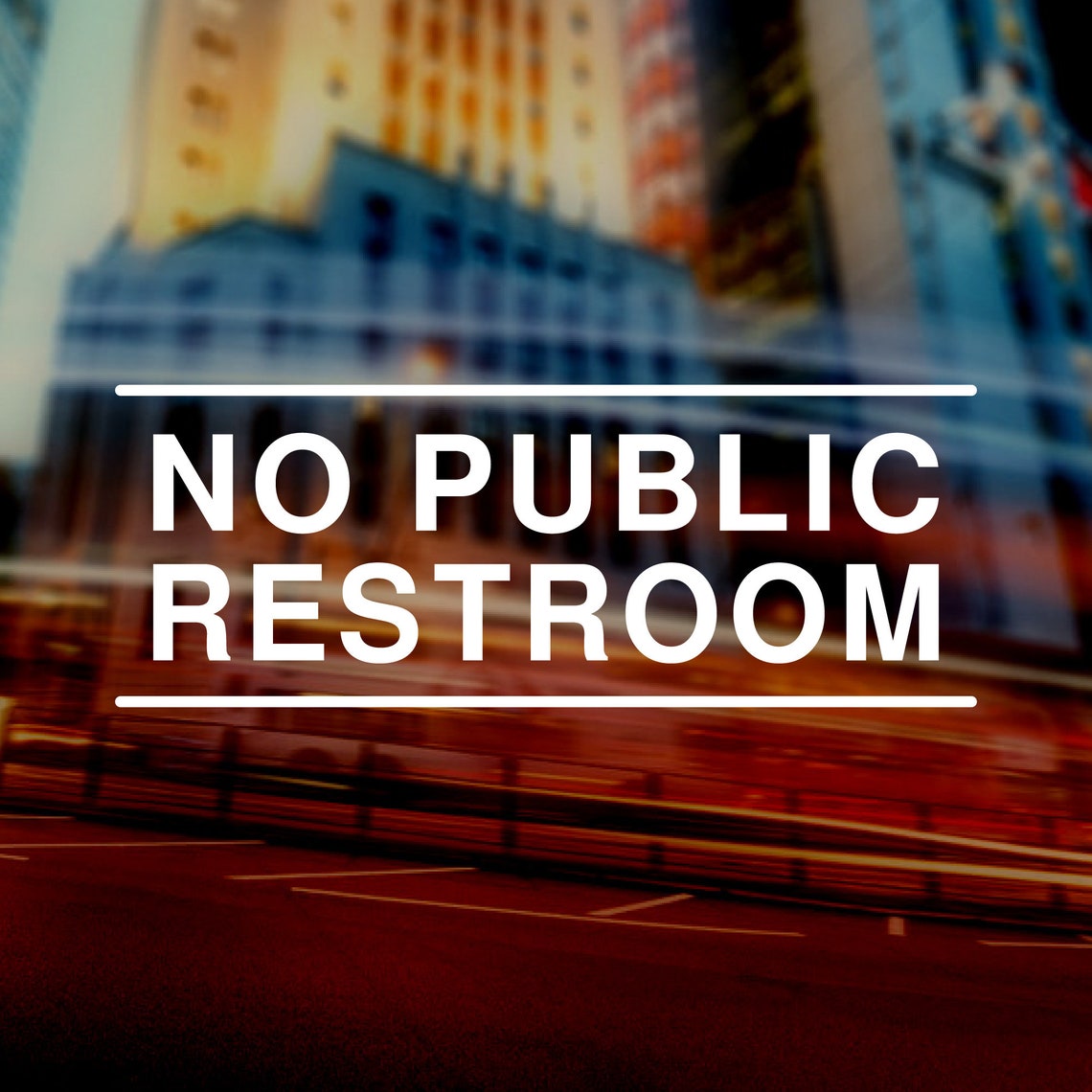 No Public Restroom Sign Decal for Store Window or Door No Restrooms