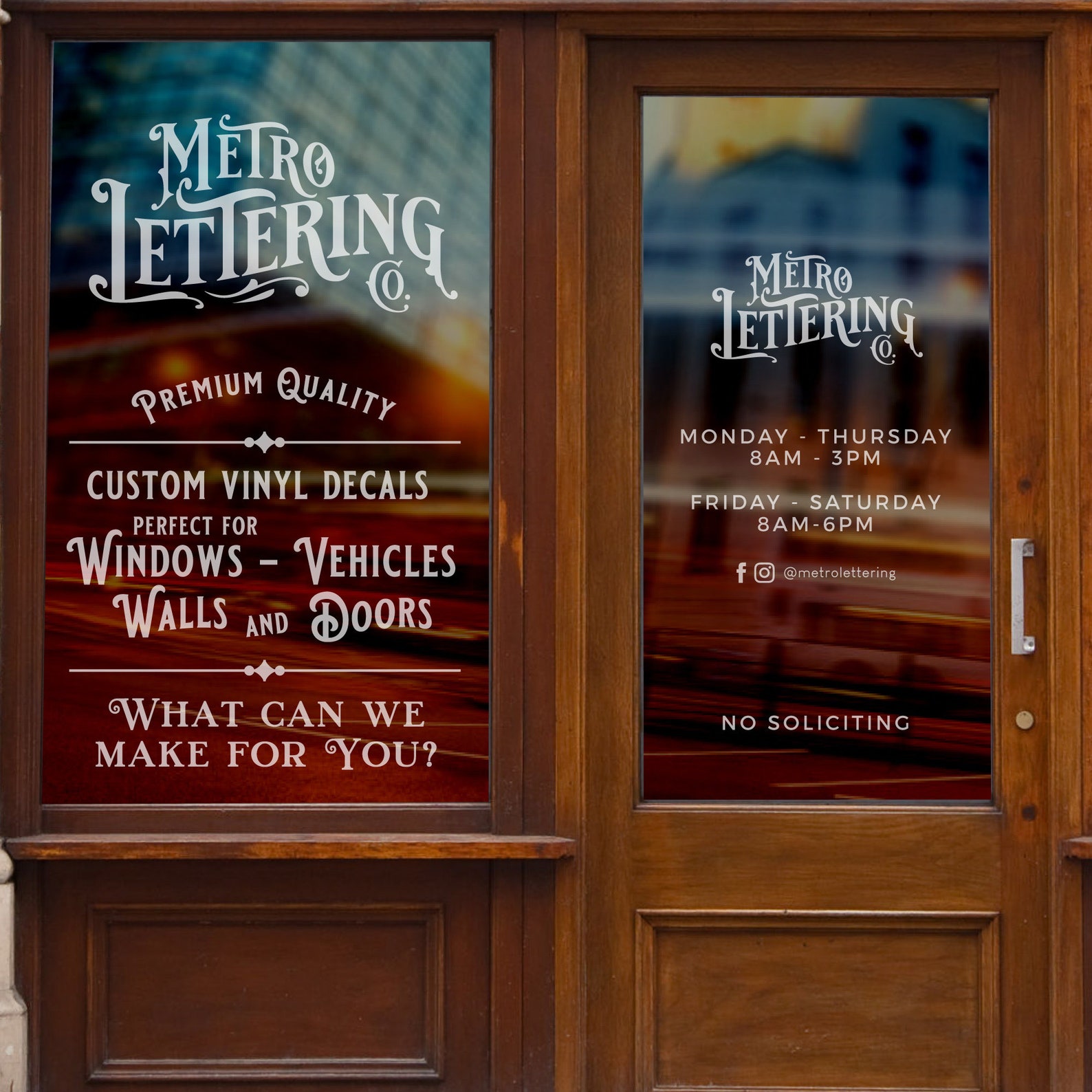 Custom Vinyl Lettering Decal Storefront Business Logo Decal Etsy