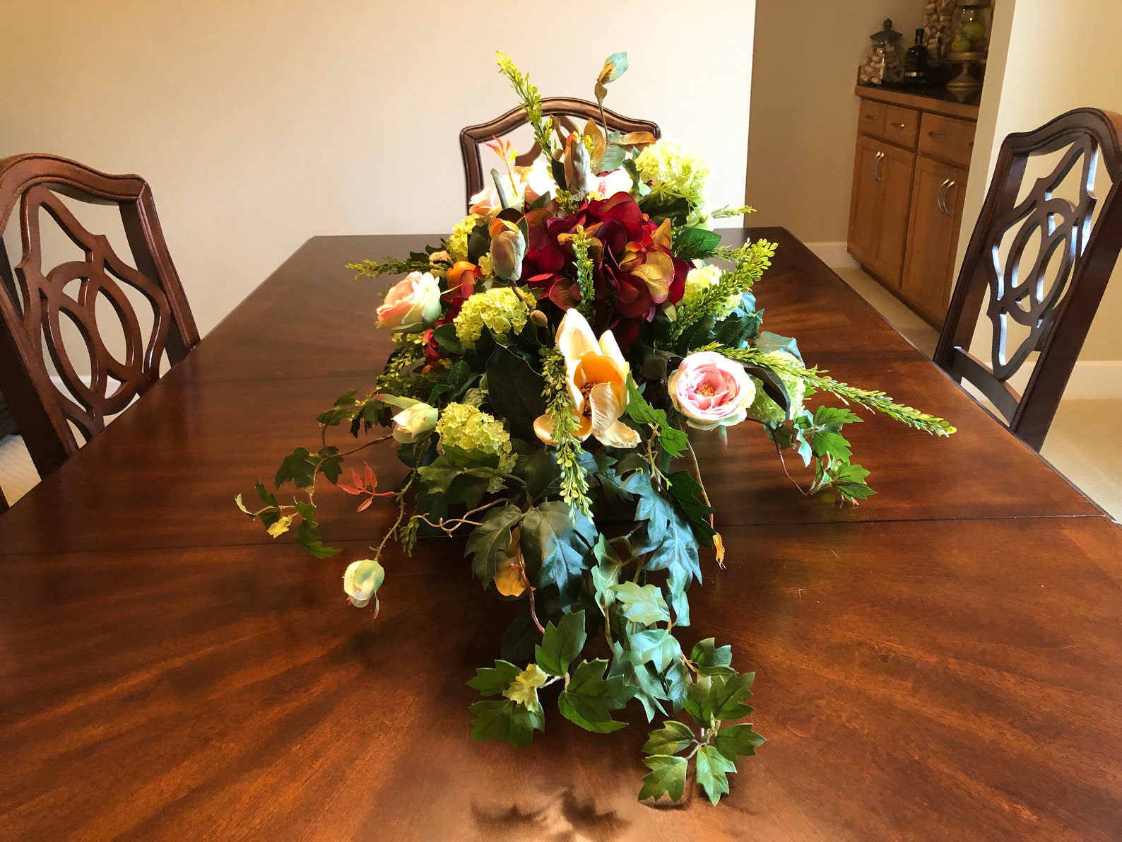 Silk Floral Arrangement Dining Table Floral Arrangement Etsy