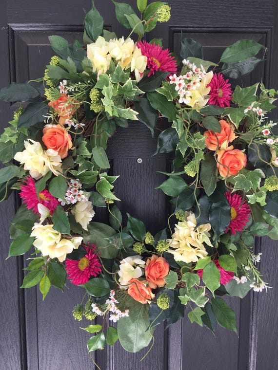 Front Door Wreath Spring Wreath Summer Wreath Front Door Etsy