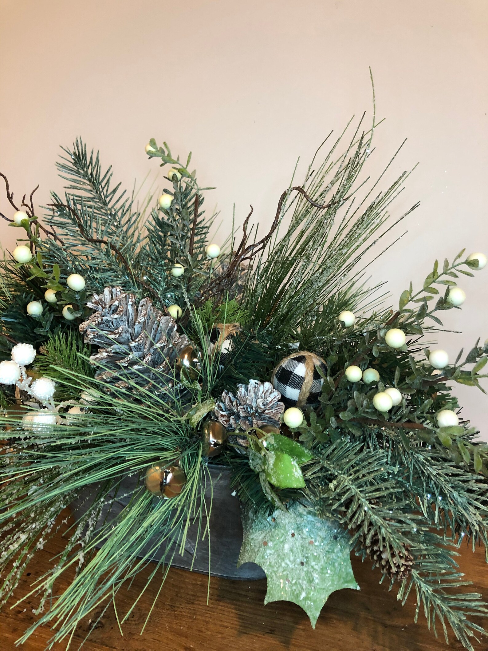 Farmhouse Christmas Centerpiece Winter Centerpiece Frosty ...