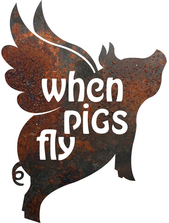 Rustic Home Decor Flying Pig When Pigs Fly Etsy