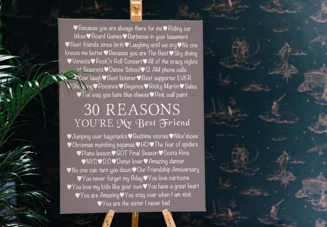 30 Reasons You Are My Best Friend, Birthday Present for Sister, Best ...
