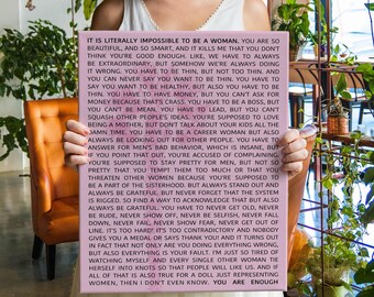 Monolog Glorii na płótnie, plakat Niemożliwe, aby być kobietą, plakat Feminizm,