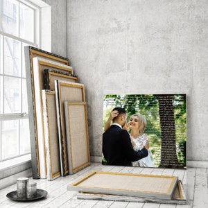 Wedding Vows on Canvas. Paper Anniversary Gift .Wedding Photo with your song lyrics or vows. Custom Canvas Print. Love Song.