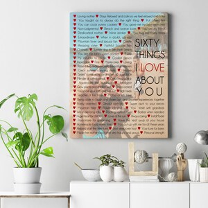 60 Reasons Why I Love You, Birthday Present for sister, best friend. 30, 40, 50, 60, 70 Reasons we Love You. Custom Birthday Gift.